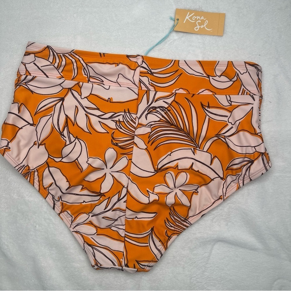 Kona Sol Women's High Waist Full Seat Coverage Bikini Bottom Size L (12-14) - Picture 7 of 11